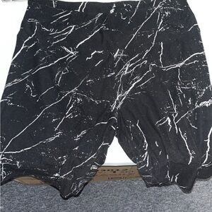 Black and White Marble Bike Shorts